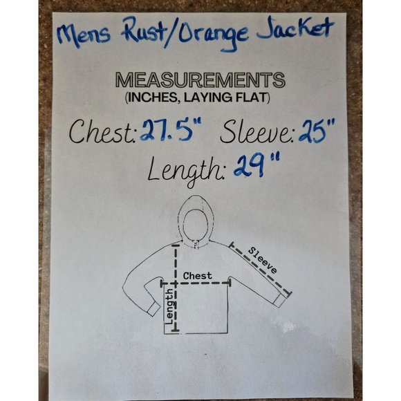 All In Motion Men Jacket Size XXL Lightweight Water Repellent Rust/Orange Zip - Picture 11 of 11
